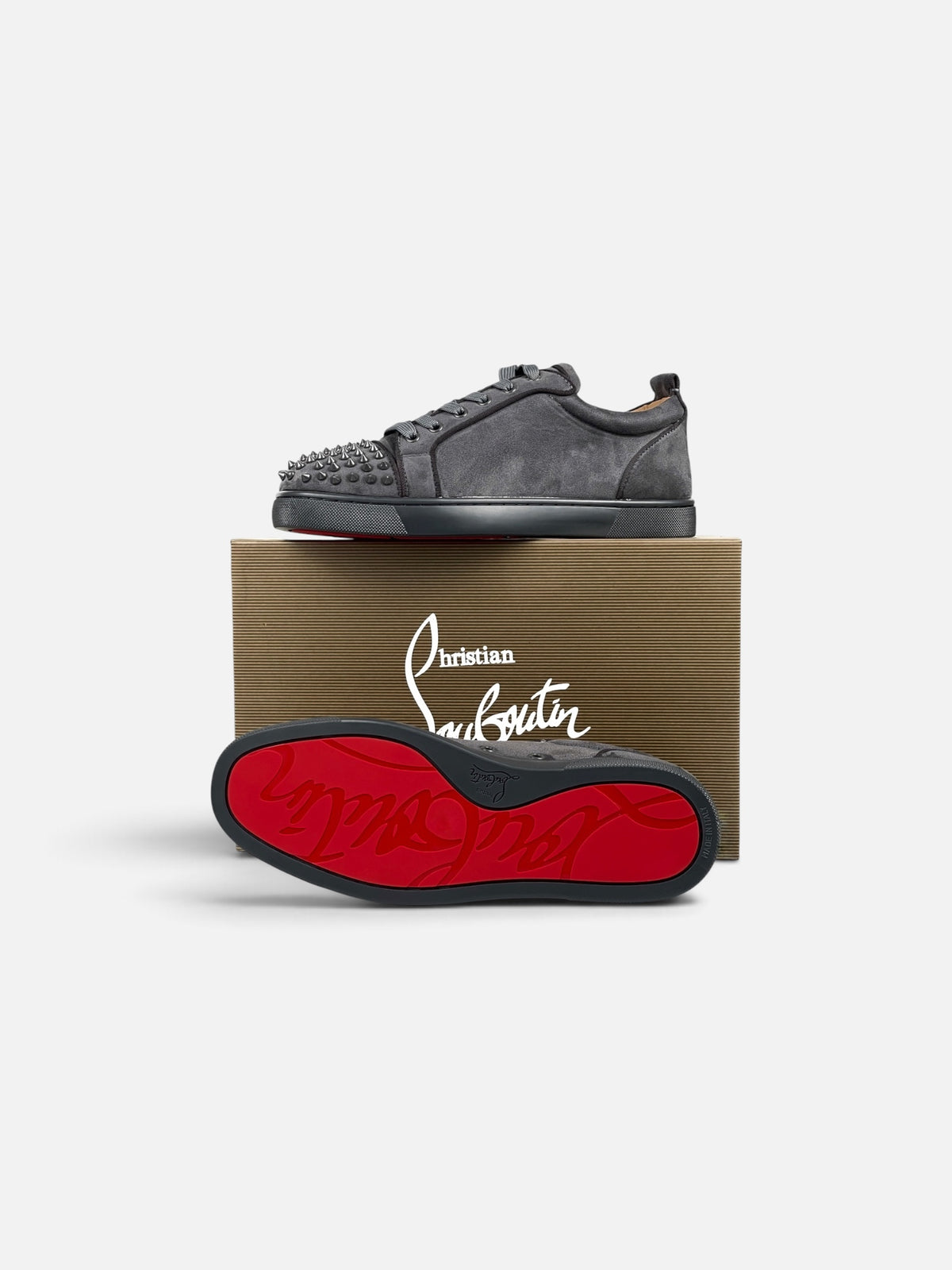 LOUBOUTIN VELOUR GREY