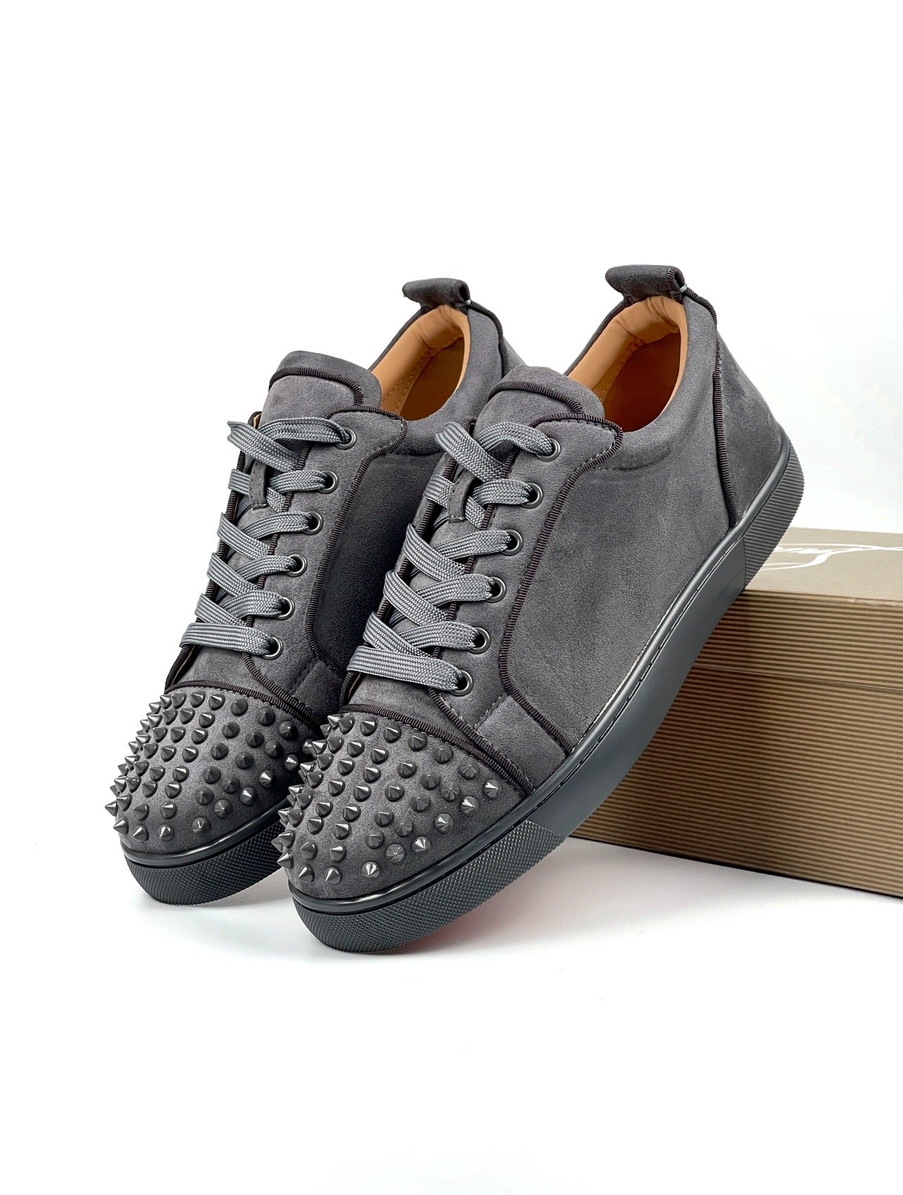 LOUBOUTIN VELOUR GREY