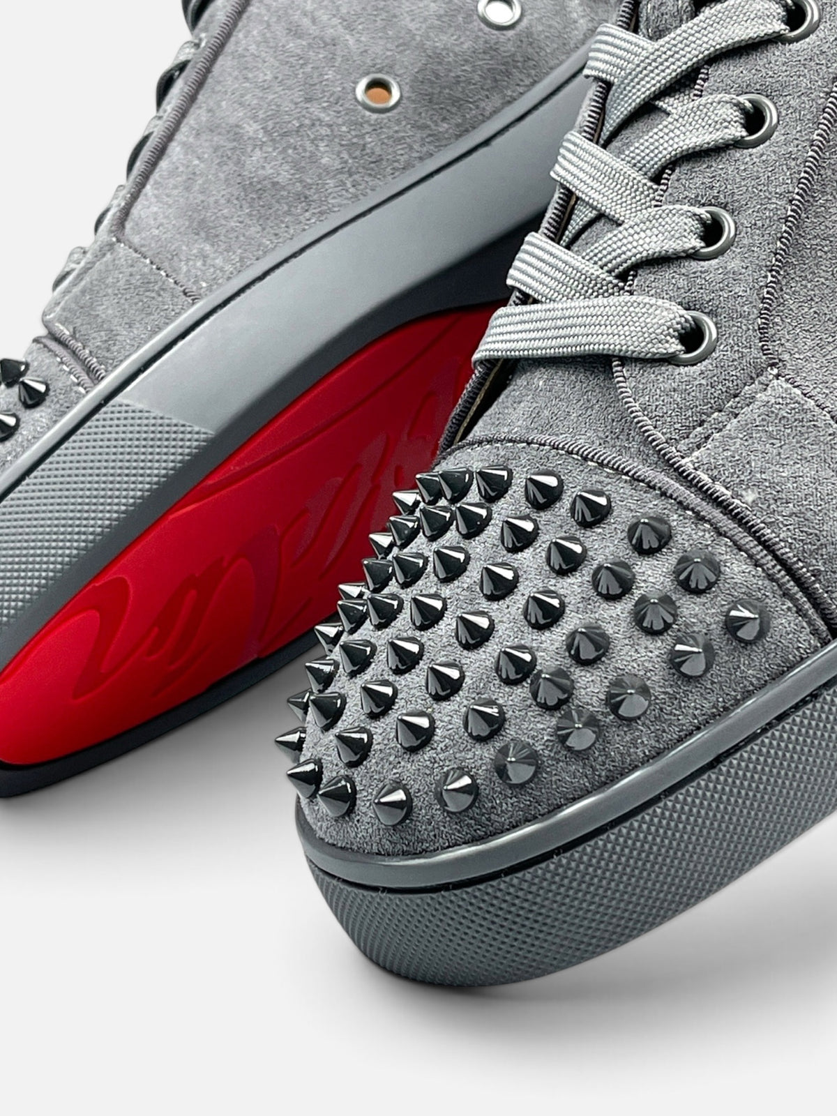 LOUBOUTIN VELOUR GREY
