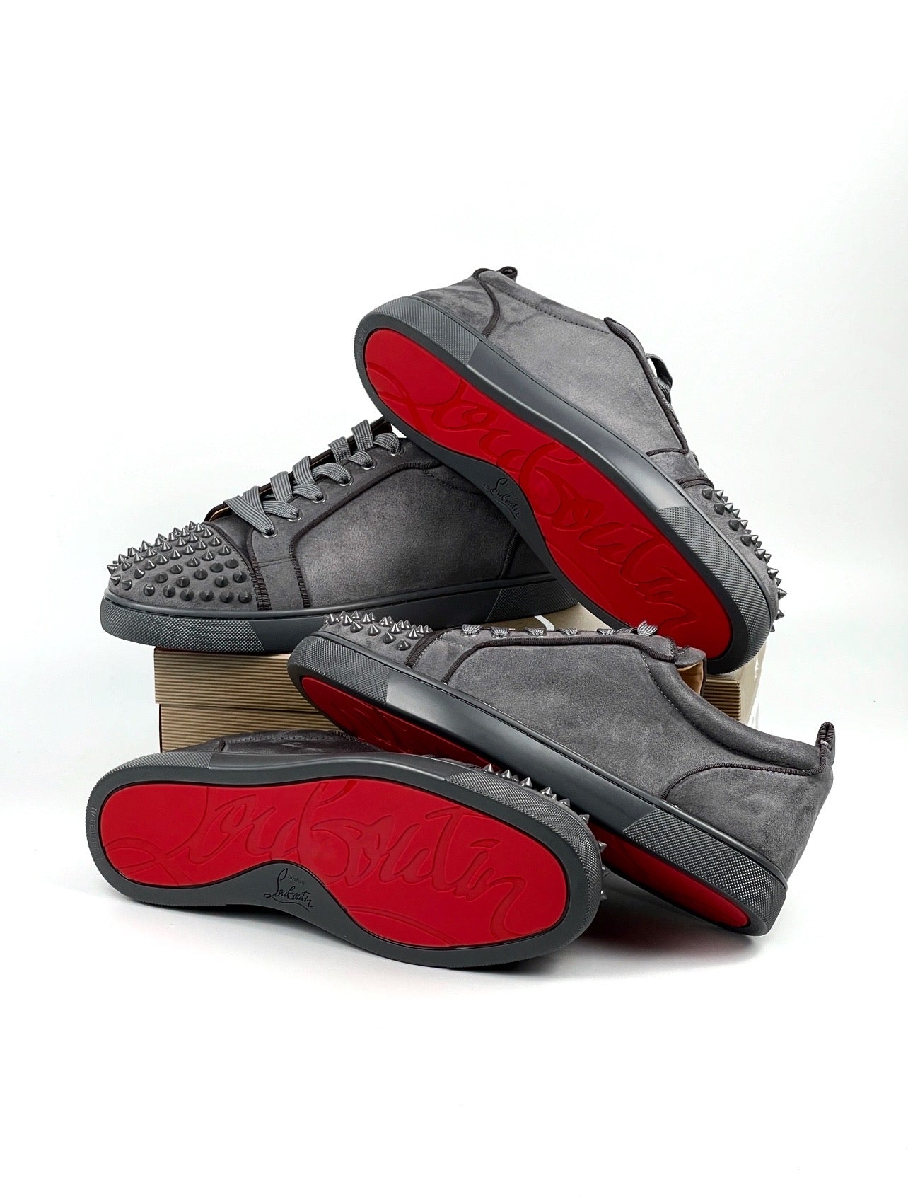 LOUBOUTIN VELOUR GREY