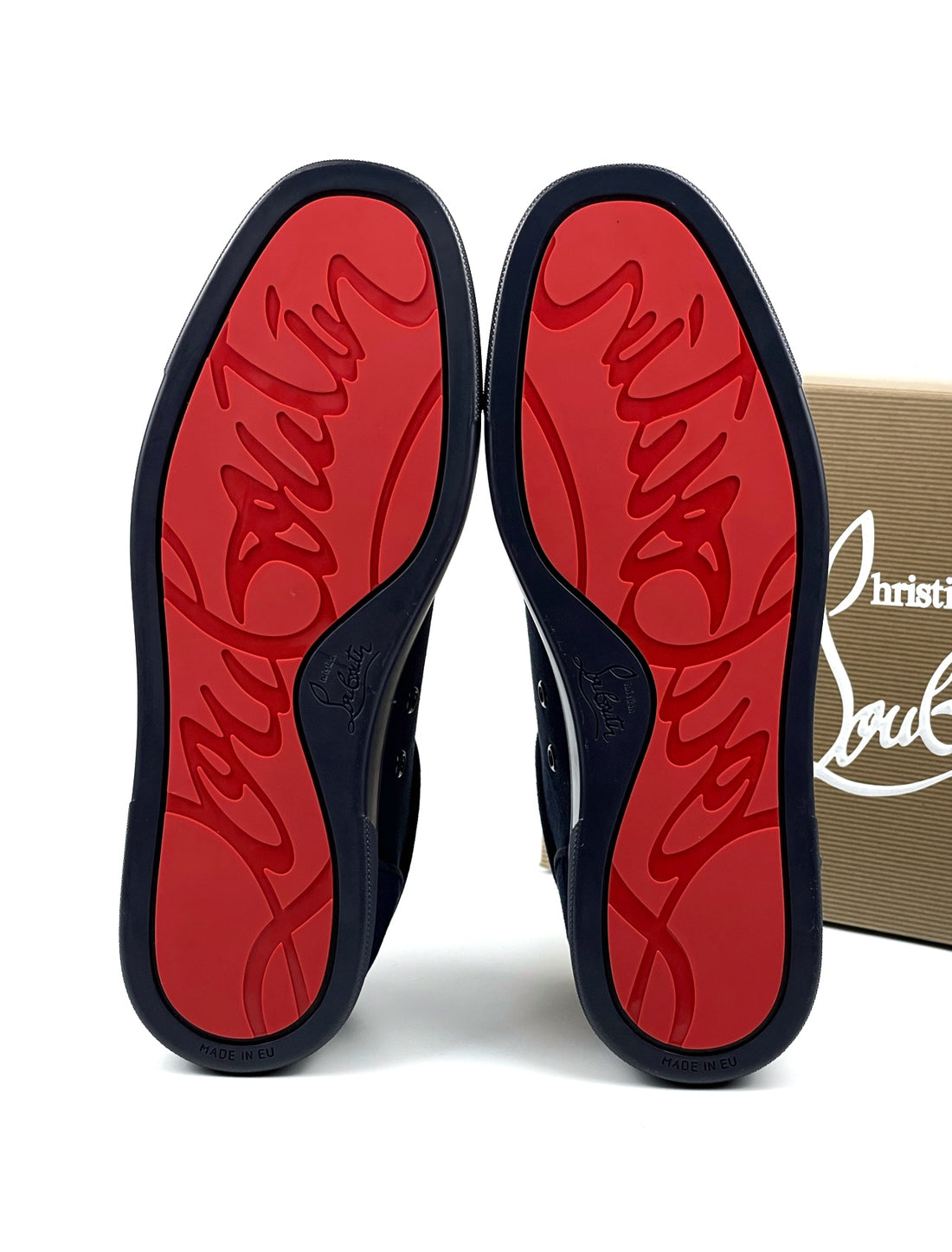 LOUBOUTIN NAVY BLUE VELOUR DRIPLOCKER.BG