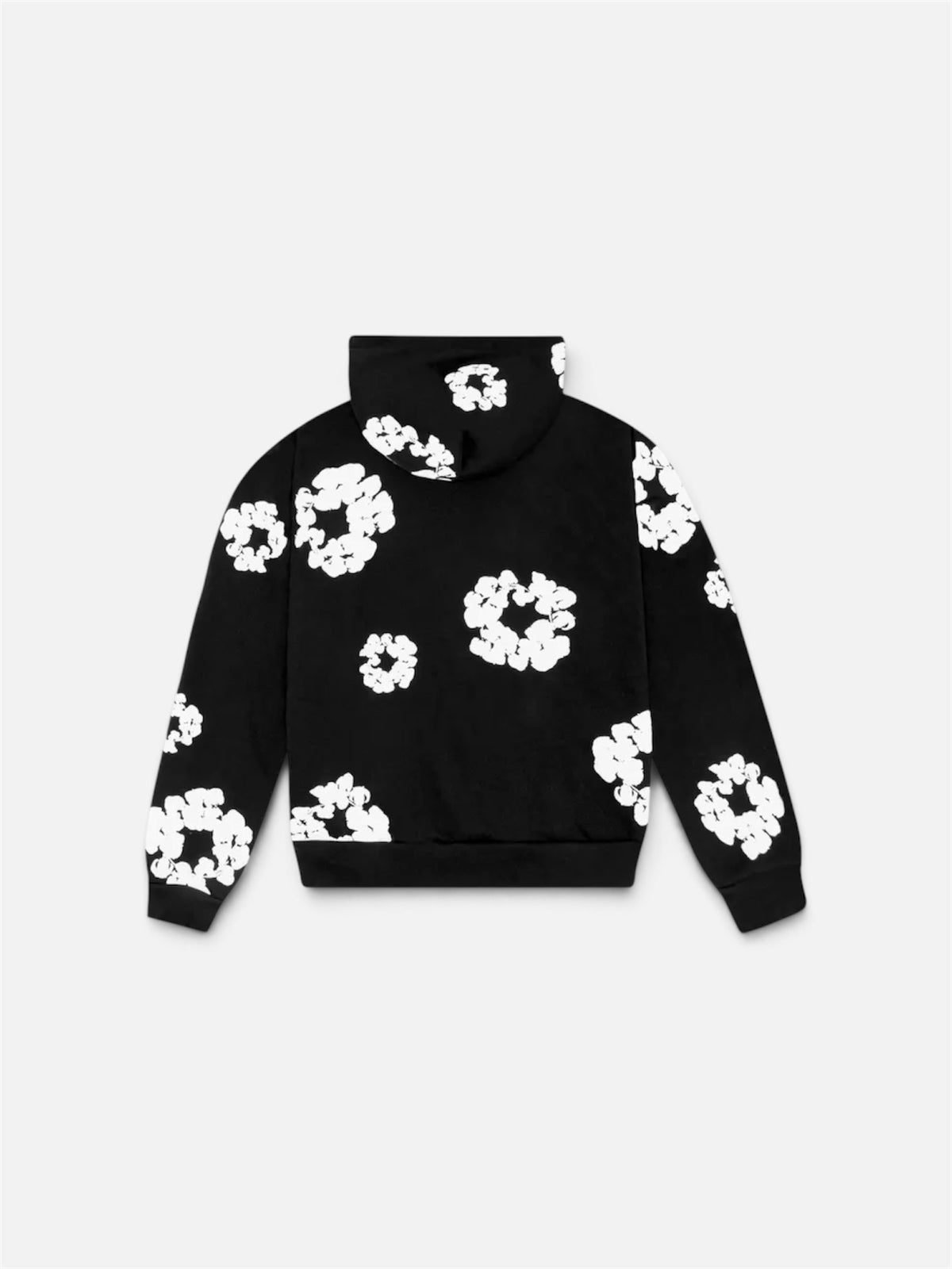Black Cotton Wreath Hoodie