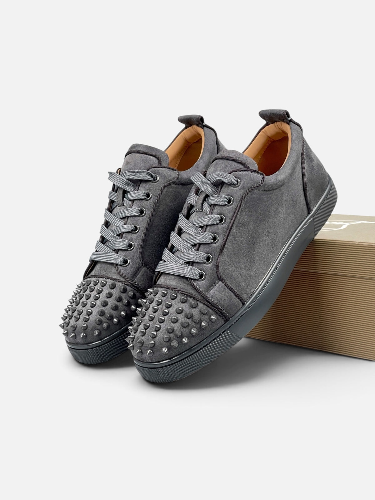 LOUBOUTIN VELOUR GREY