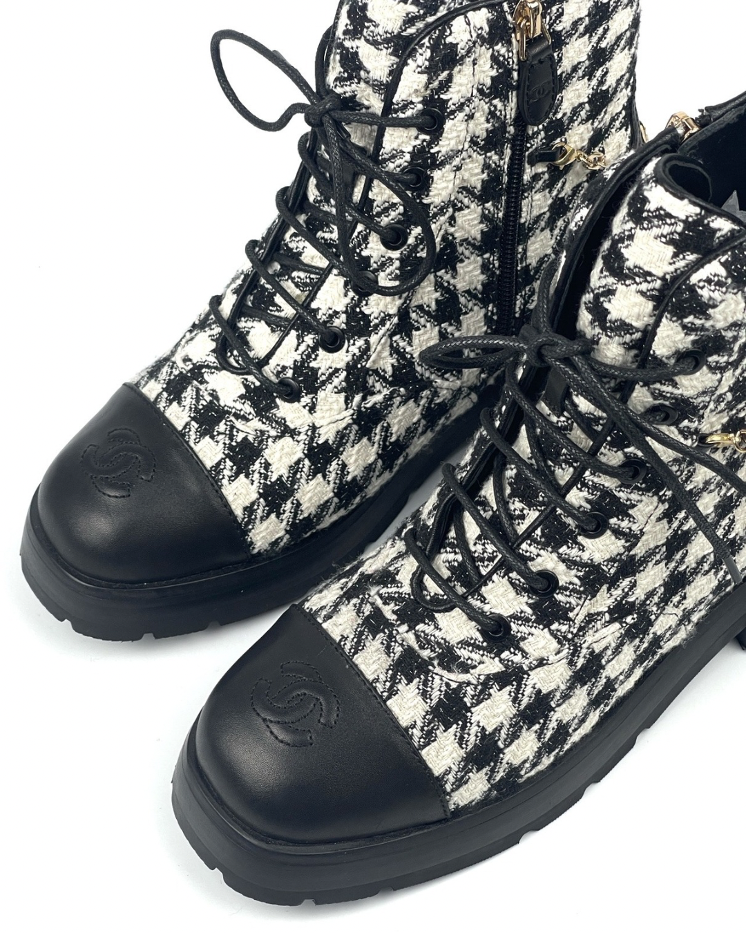 Chanel Wool Tweed Boots