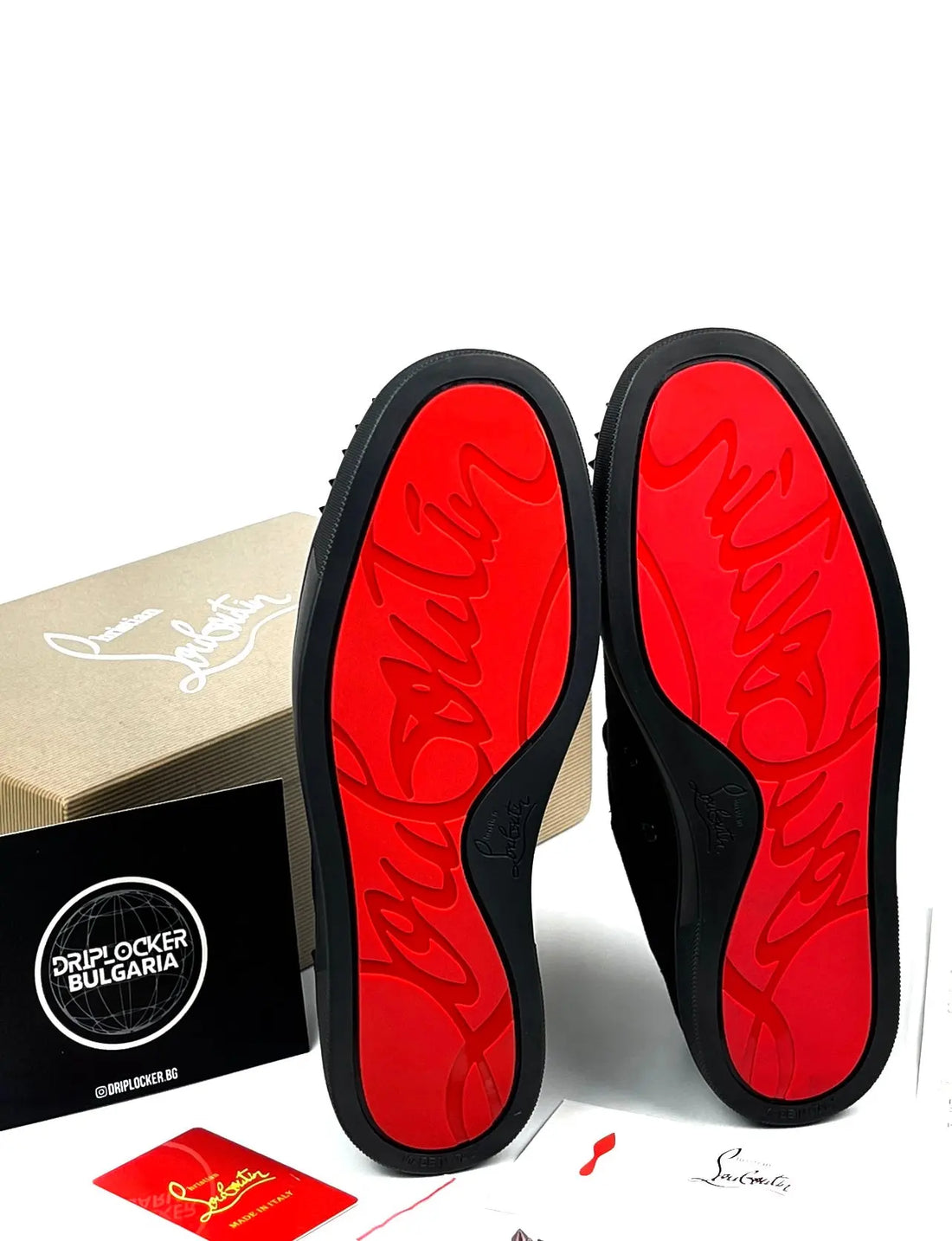 LOUBOUTIN BLACK VELOUR DRIPLOCKER.BG