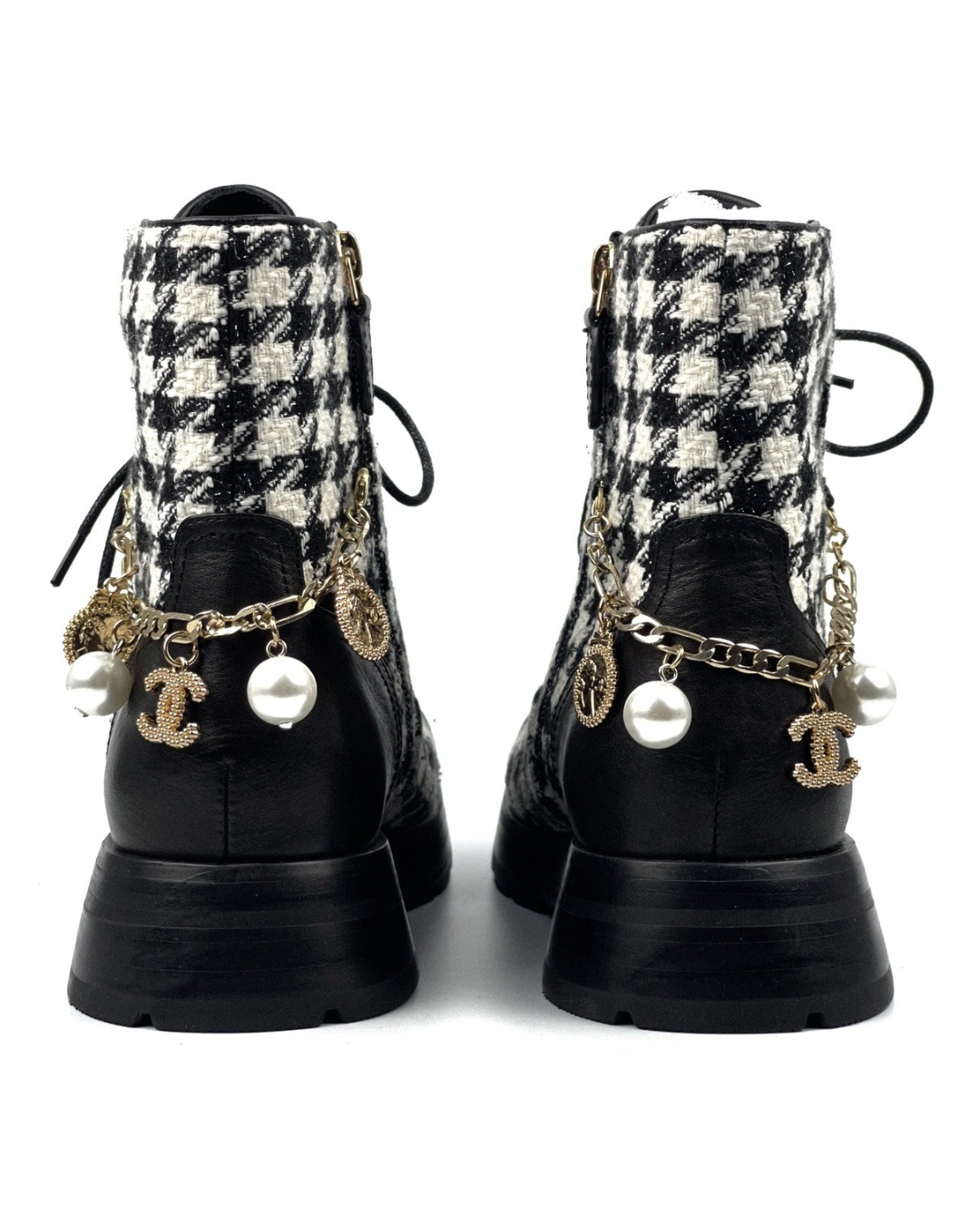 Chanel Wool Tweed Boots