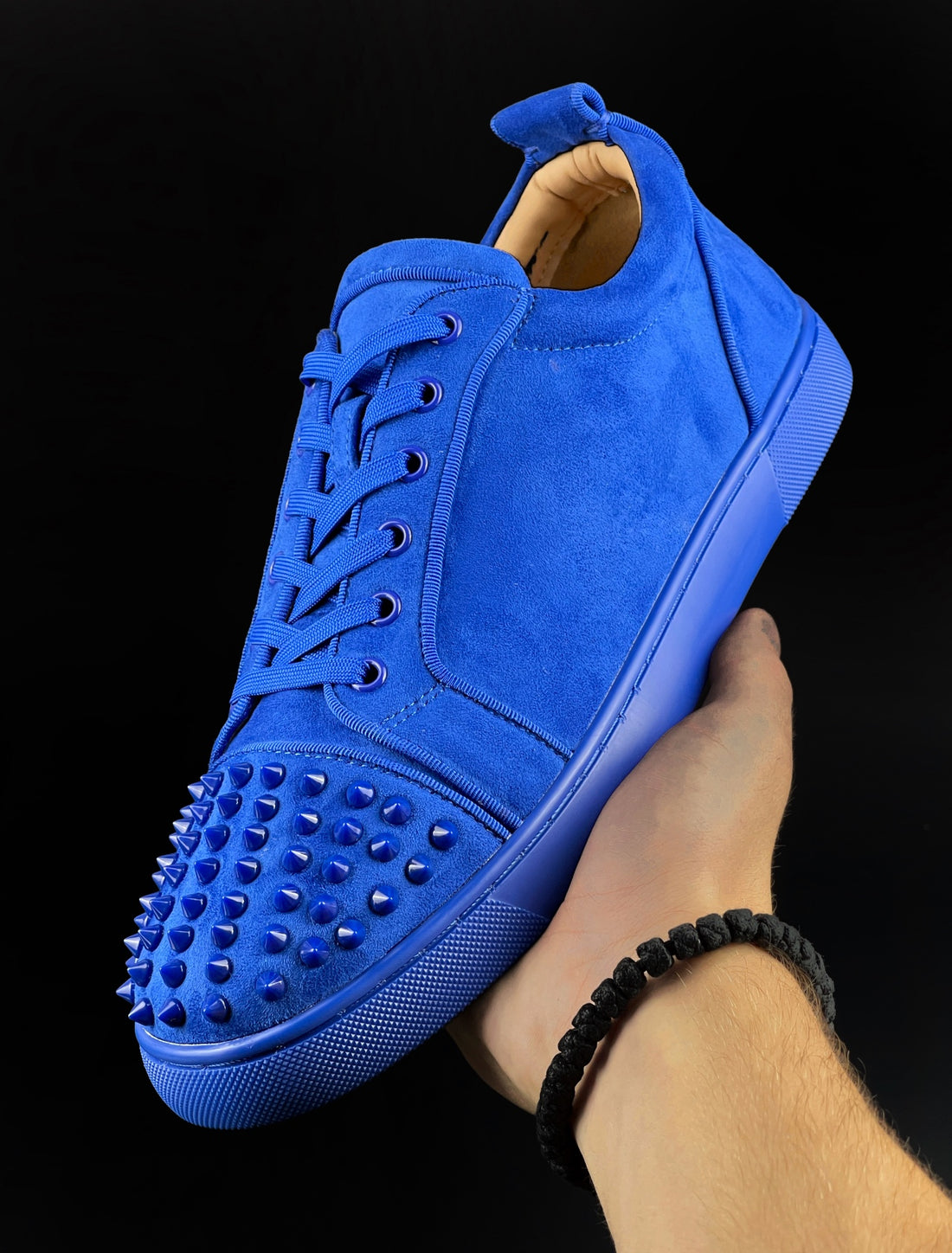 LOUBOUTIN BLUE VELOUR DRIPLOCKER.BG