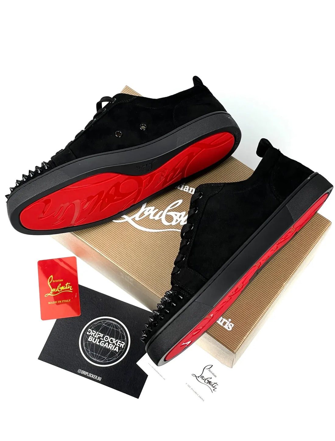 LOUBOUTIN BLACK VELOUR DRIPLOCKER.BG