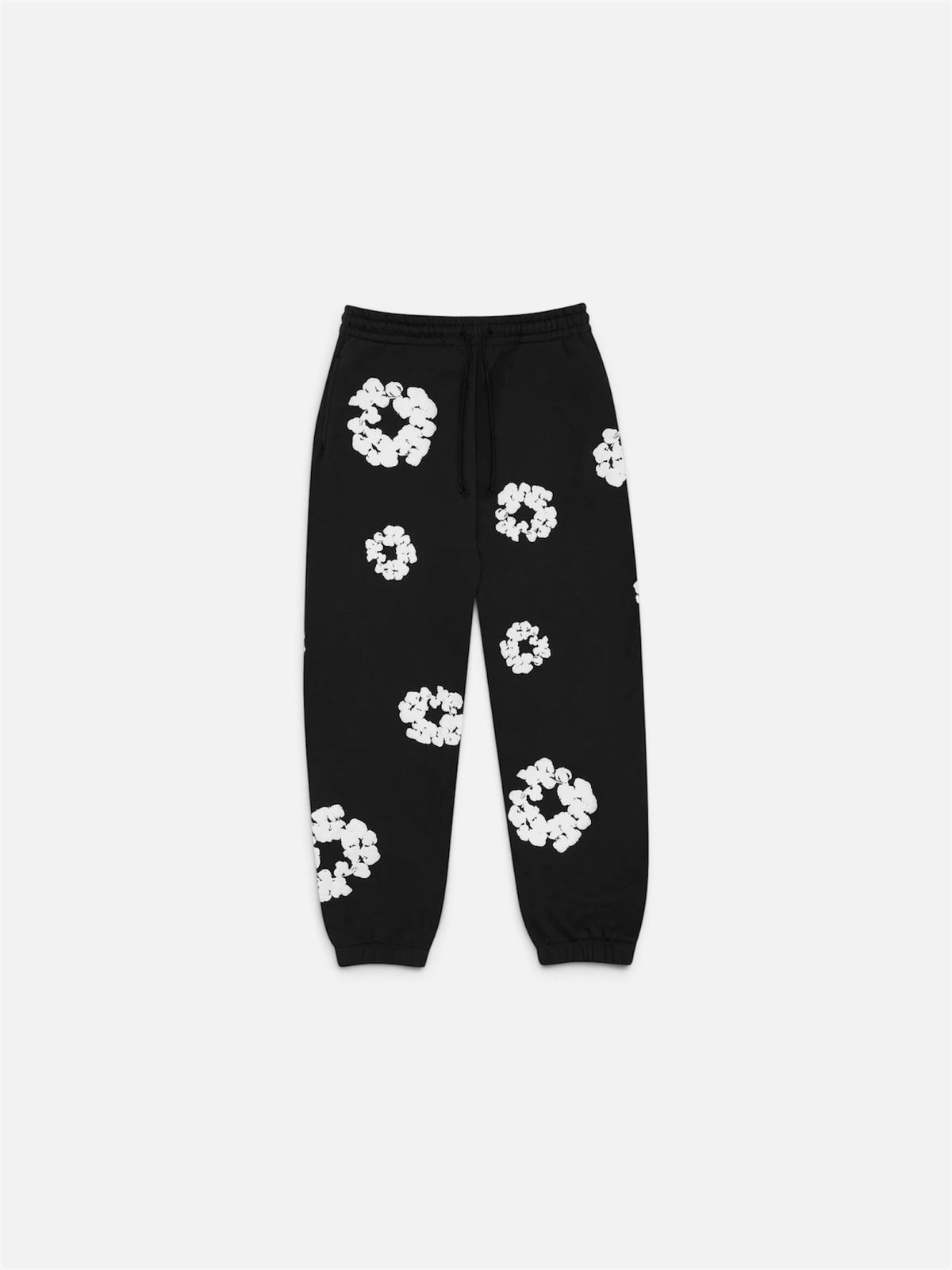 Black Cotton Wreath Pants