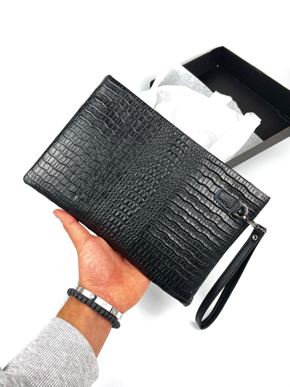 Leather Snake Clutch