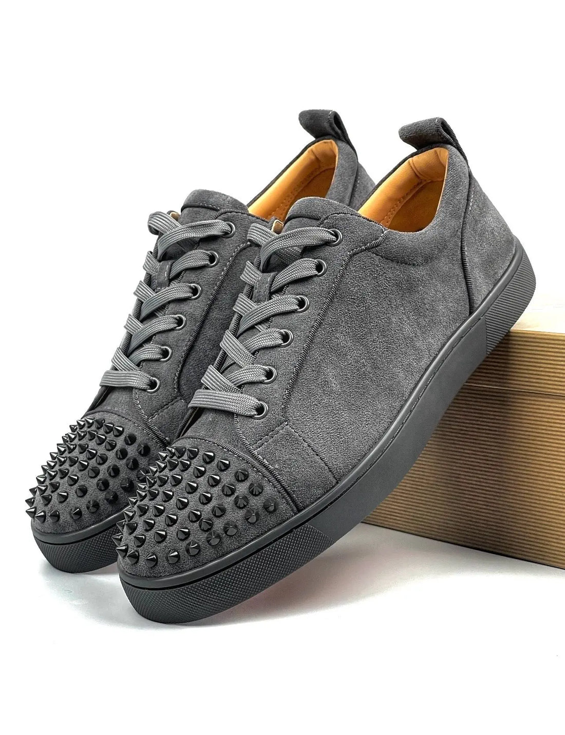 LOUBOUTIN VELOUR GREY DRIPLOCKER.BG